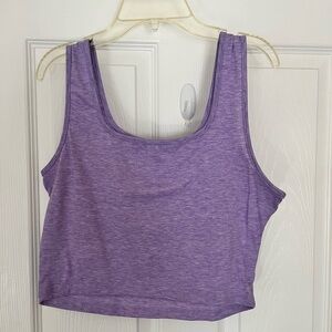 SHEIN Lavender Cropped Tank Top – Ribbed Stretch – Size L